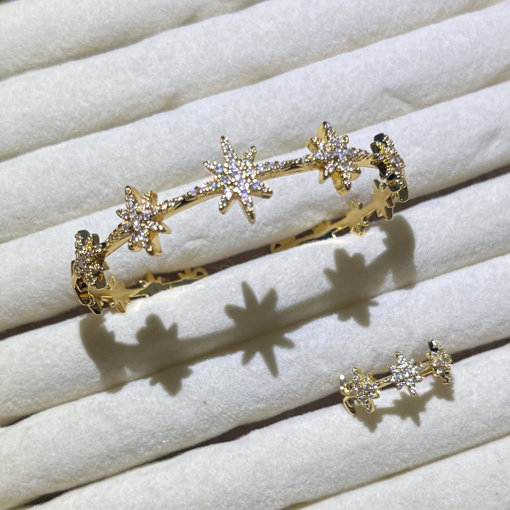 Stellar Cascade Bangle and ring set