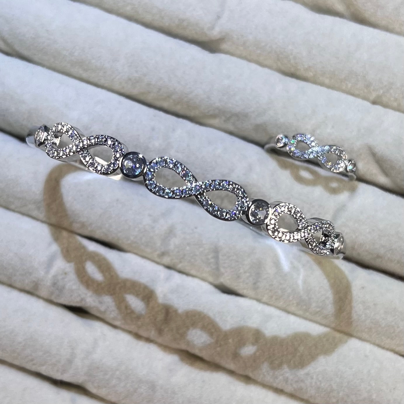 Infinity Loop Lab-Created Gemstone Bracelet & Ring Set | Gold&Silver-Tone Jewelry