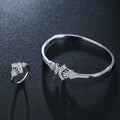 Elegant fan👗golden &silver bangle and ring set