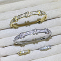 Knot Pave Golden&Silver Bangle and Ring set