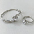 “You & Me” Pear cut Bangle and Ring set| Gold & Silver
