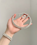 Vintage| Luxury Grown Diamond Choker Necklace & Earrings &Bracelet Jewelry Set