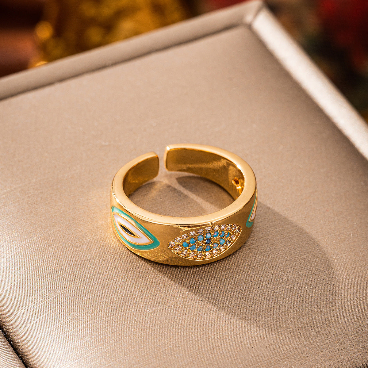 Evil eye 🪬 golden bangle and ring set