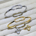Link Clasp Sparkle Golden& Silver Bangle and Ring set