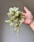 Vintage Sage Hteen Floral tassel style Flower Earrings
