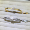 Wheat🌾 Sheaf 🍃Baguette Golden & Silver Bangle and ring set