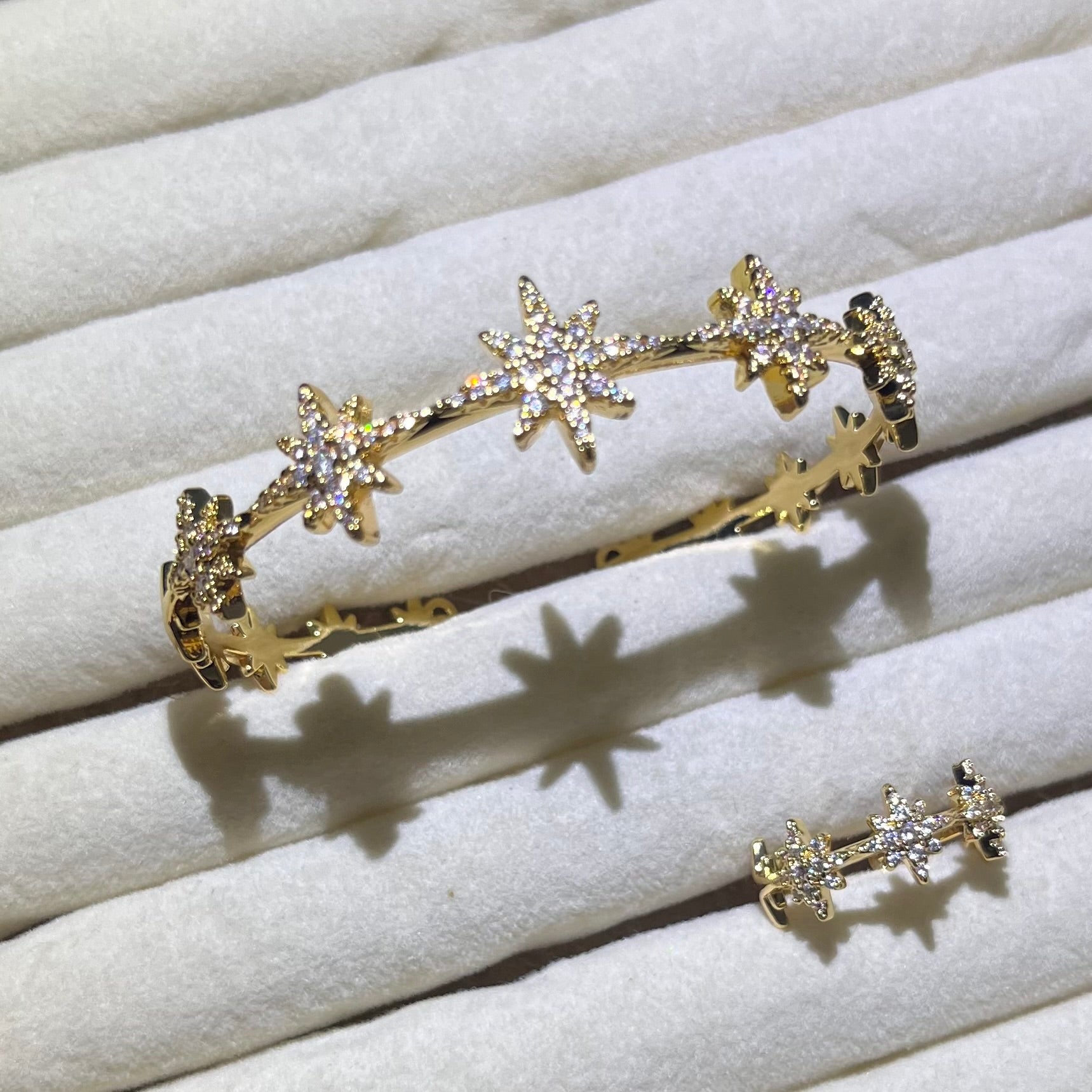 Stellar Cascade Bangle and ring set