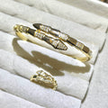 Serpent Lux Lab-Created Gemstone Bangle and ring set| Gold& Silver Tone Jewelry