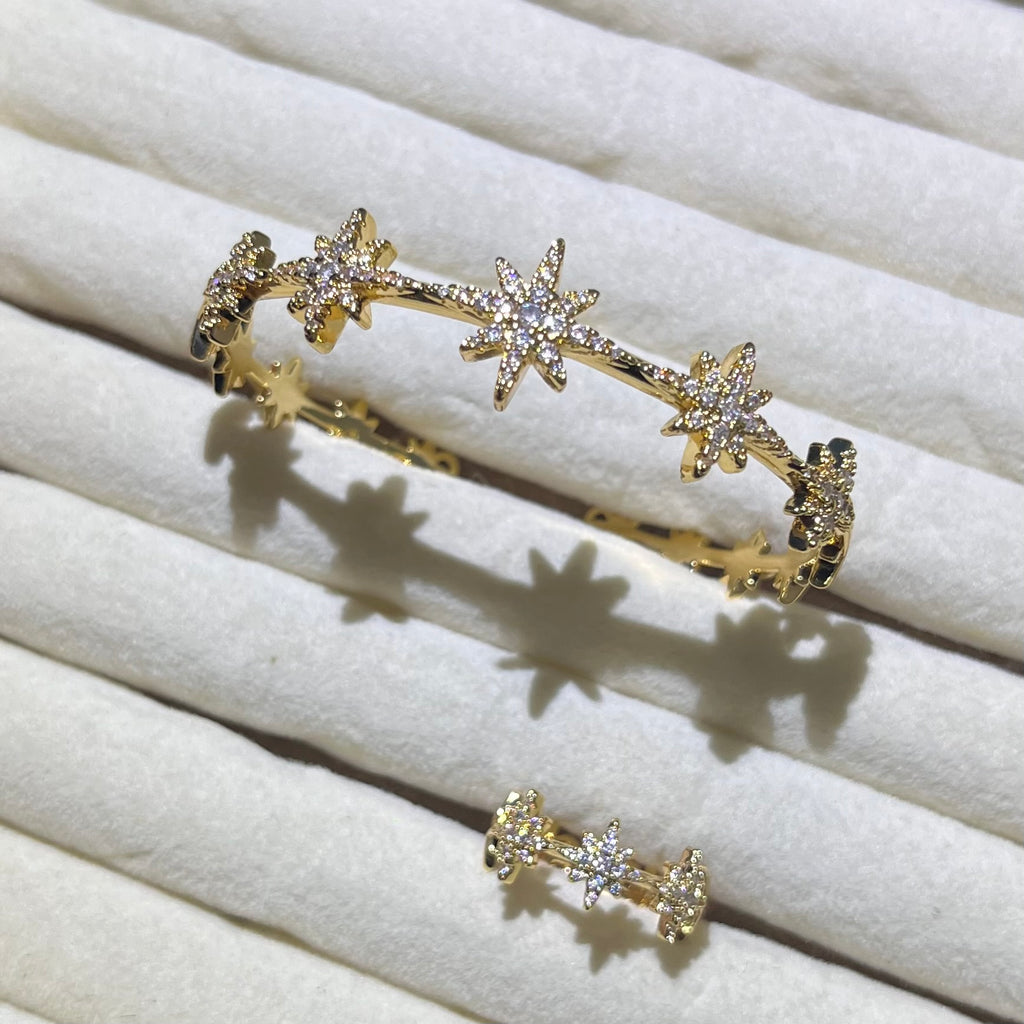 Stellar Cascade Bangle and ring set
