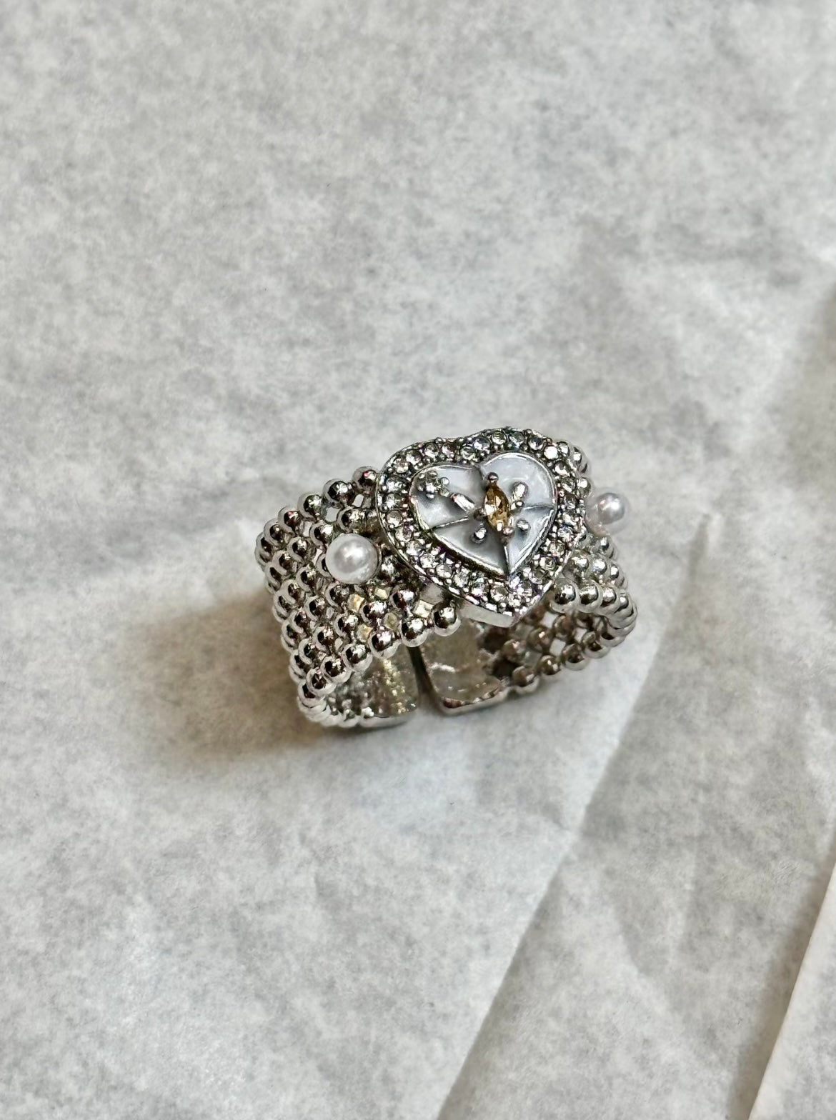 ✨ Vintage Shiny heart silver ring