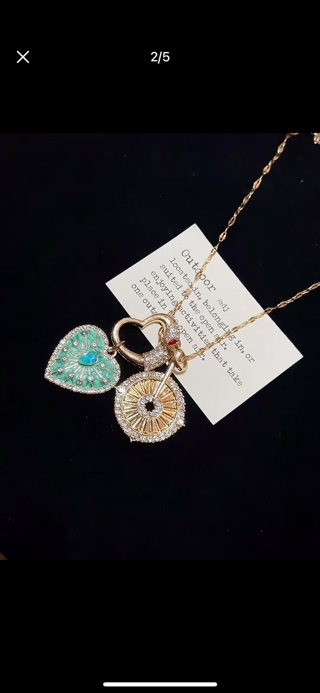Bicycle Heart Pendant Necklace