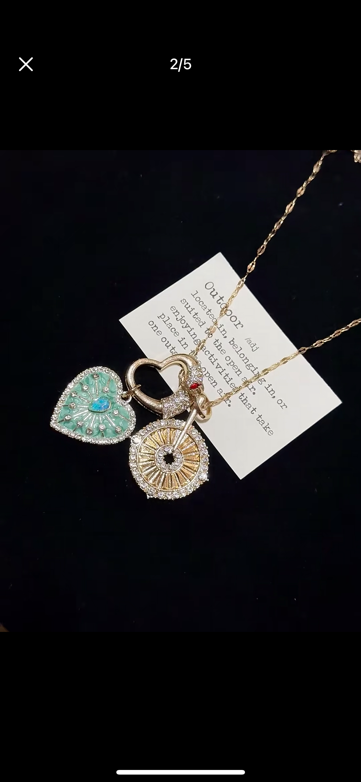Bicycle Heart Pendant Necklace