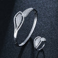 Jolie Fleur Full diamond Bangle and Ring set |Gold&Silver