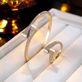 Elegant bowknot Pearl Lab Diamond Bangle and Ring set