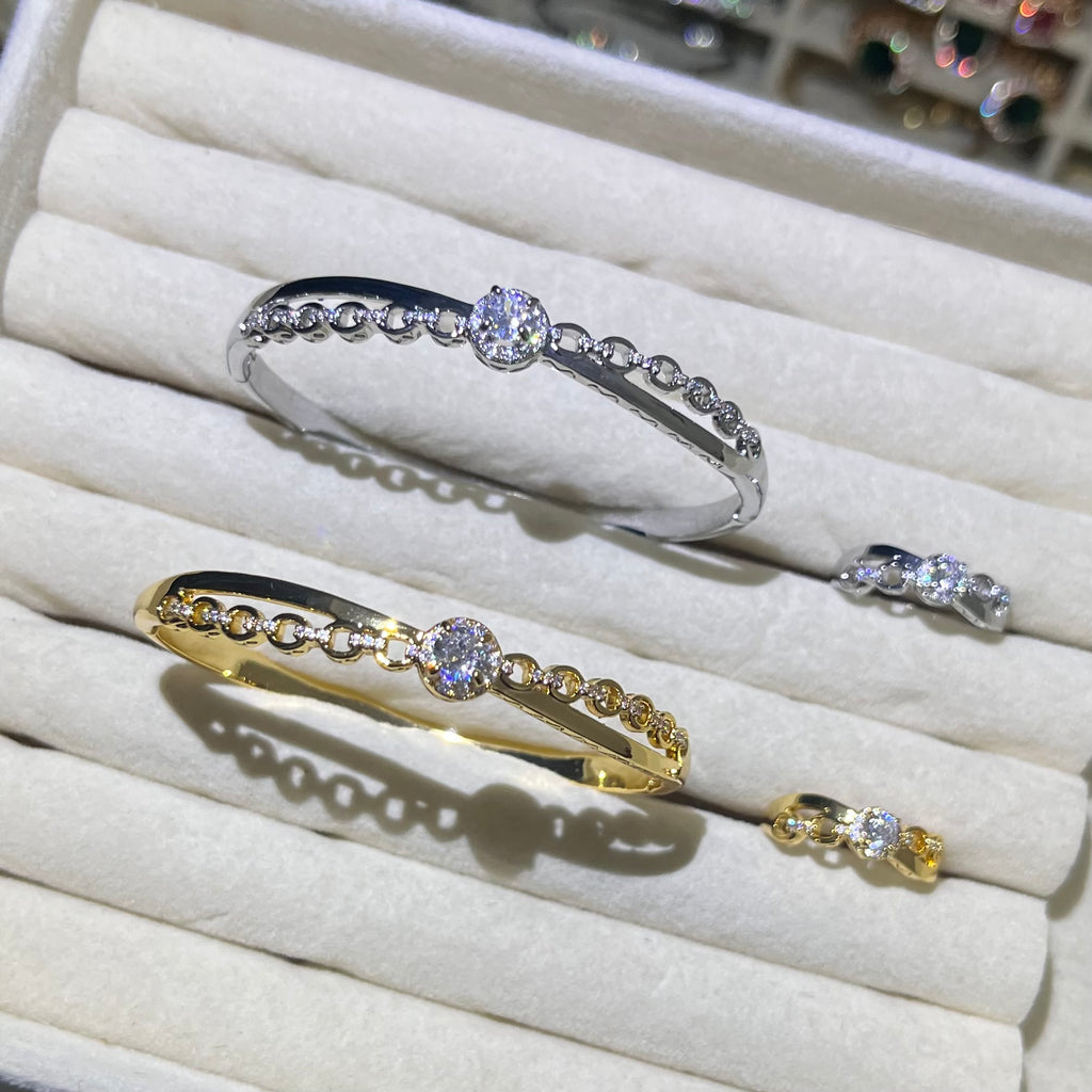 Chain of Vow diamond 💍 Gold& Silver Bangle and ring set