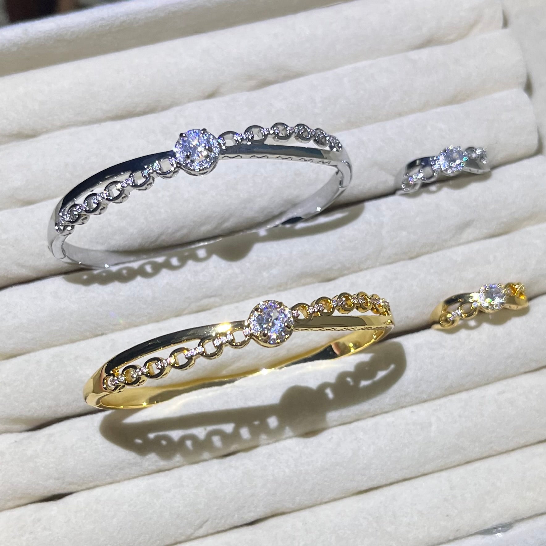 Chain of Vow diamond 💍 Gold& Silver Bangle and ring set