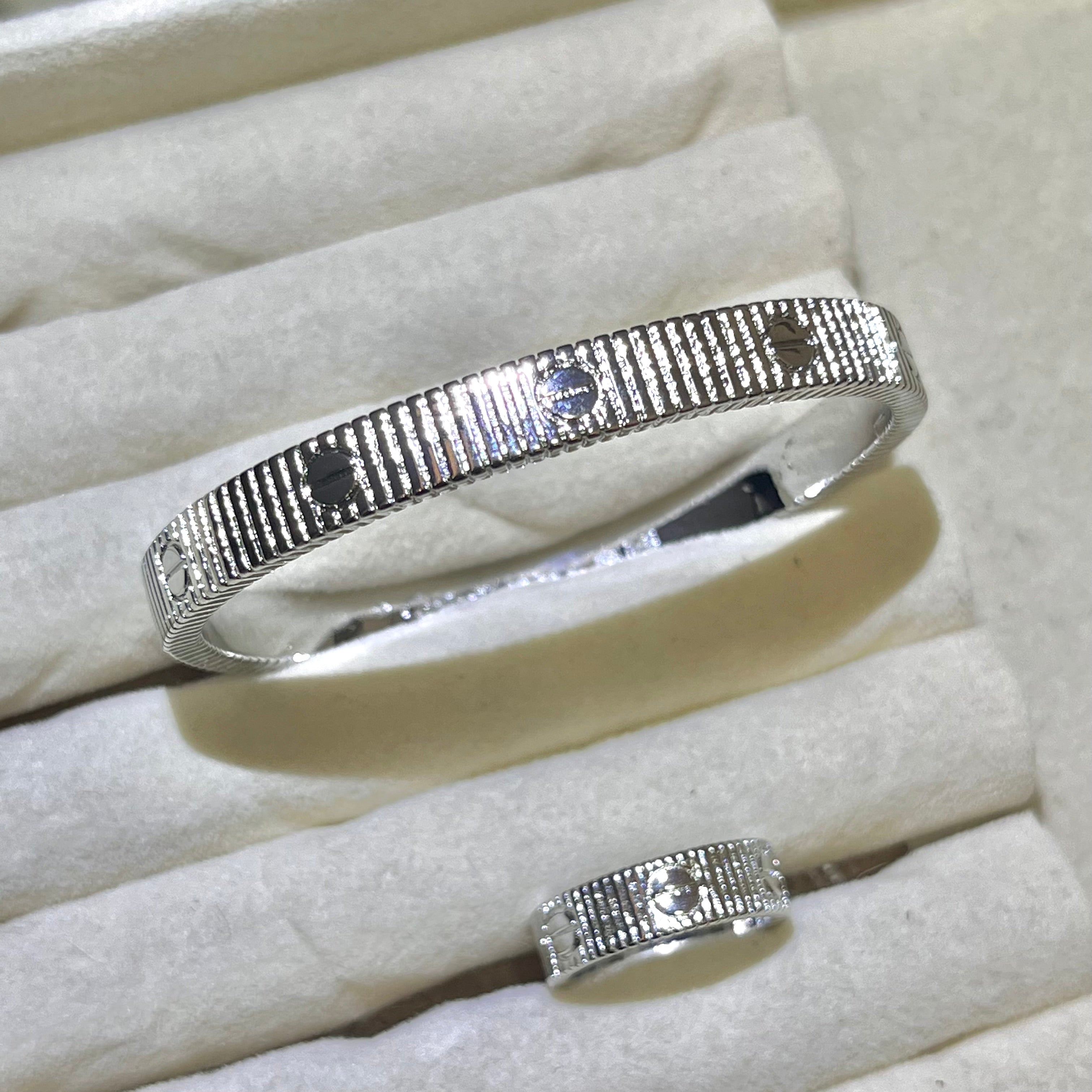 Lux Love Bangle and ring set| Gold& Silver Tone Jewelry