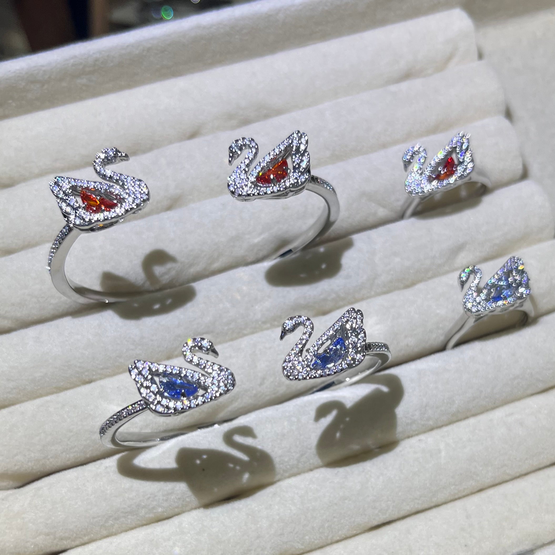 Swan 🦢 by Lake 💙❤️Bangle and Ring set | Silver✨