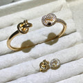 Twisted Knot Lab-Created Gemstone Bangle and ring set| Gold& Silver Tone Jewelry
