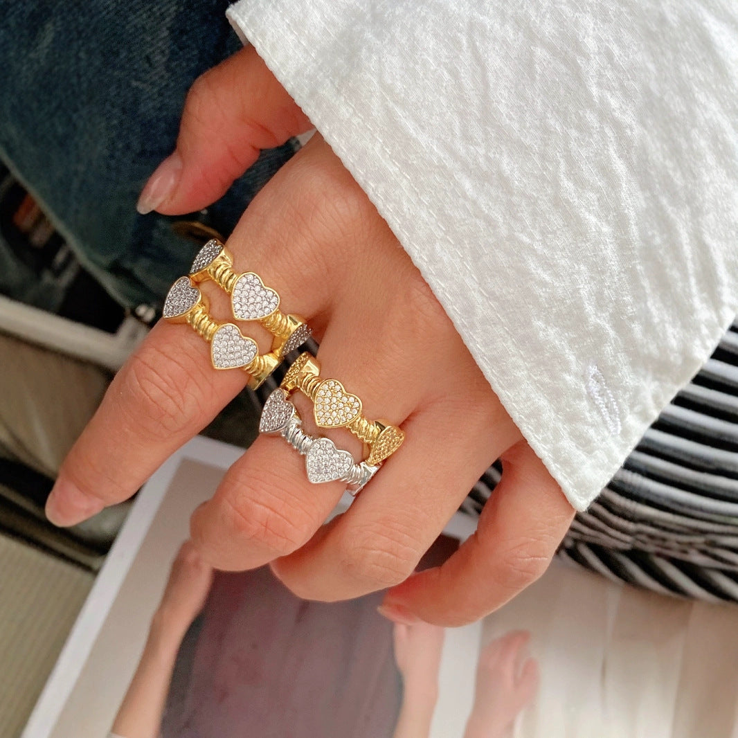 Love❤️Heart Bangle and ring set