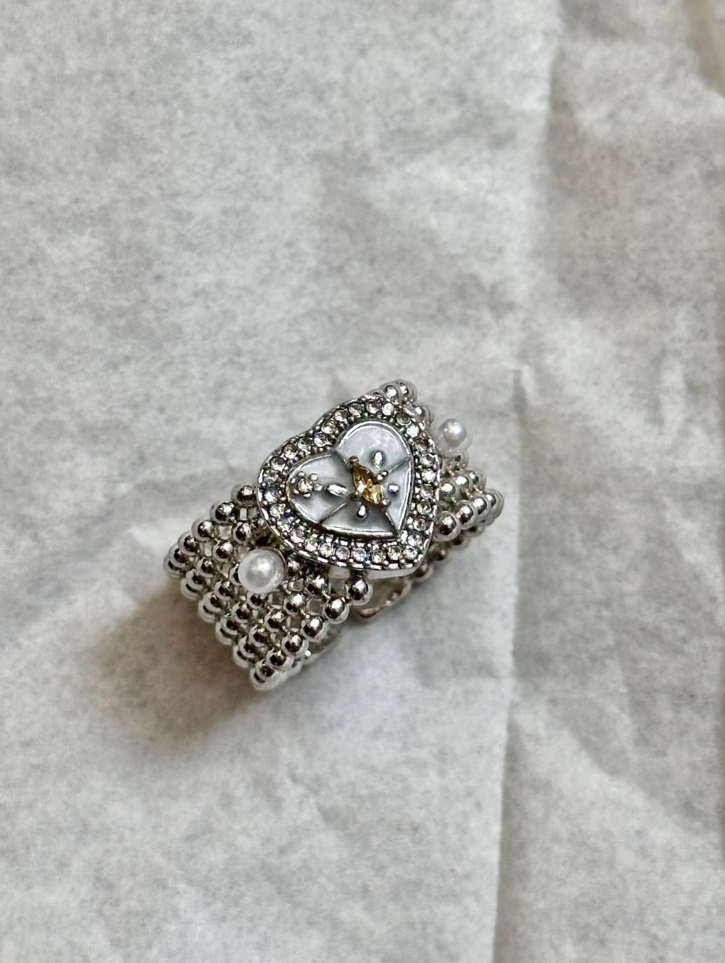 ✨ Vintage Shiny heart silver ring