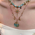 Vintage Coastal Star &Shell Layered Necklace