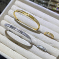 Minimalist Letter Gold&Silver bangle and ring set