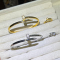 Dainty Nail it plain gold& silver bangle and ring set