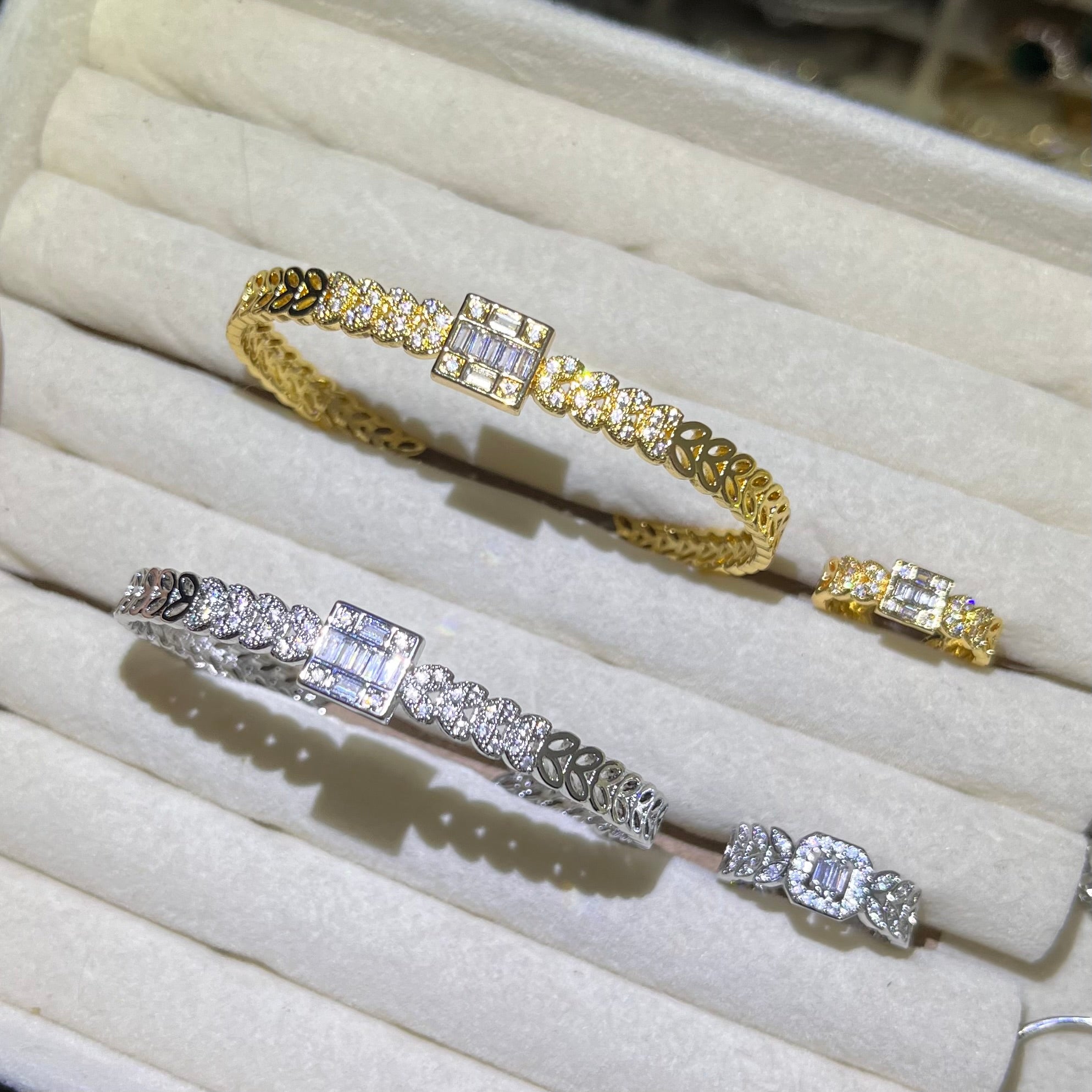 Wheat🌾 Sheaf 🍃Baguette Golden & Silver Bangle and ring set