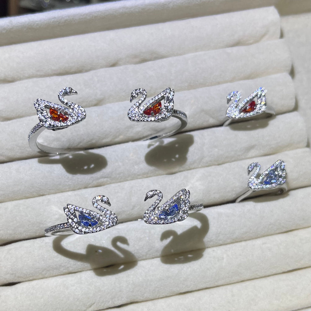 Swan 🦢 by Lake 💙❤️Bangle and Ring set | Silver✨