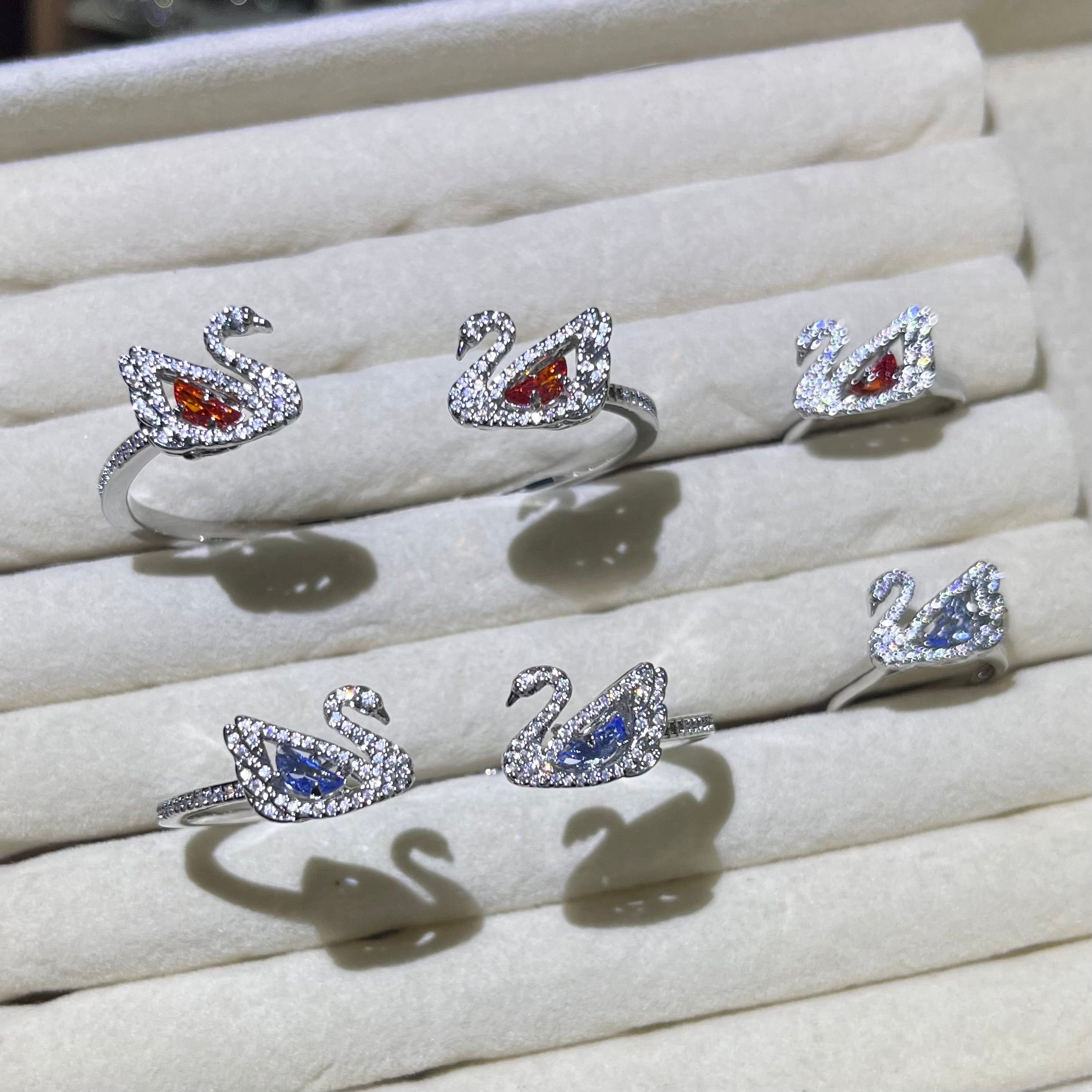 Swan 🦢 by Lake 💙❤️Bangle and Ring set | Silver✨