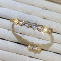 Gradient Geometric Mother-of-Pearl Lab-Created Gemstone Bangle & Ring Set | Gold-Tone Jewelry