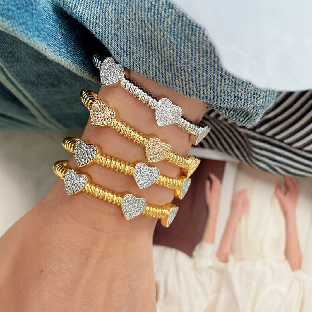 Love❤️Heart Bangle and ring set