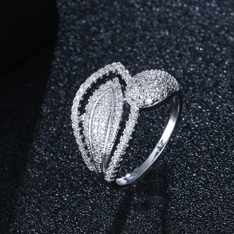Jolie Fleur Full diamond Bangle and Ring set |Gold&Silver
