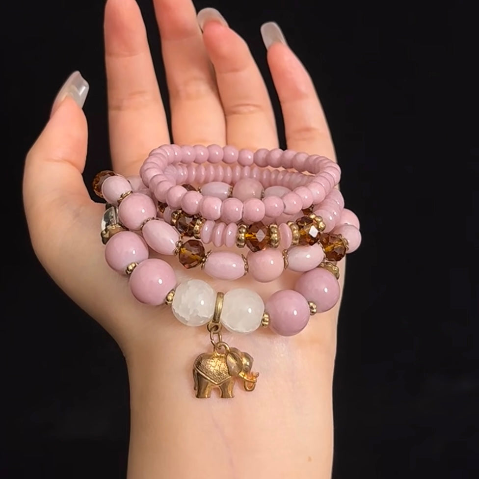 Vintage | Pink elephant 🐘 bracelet set