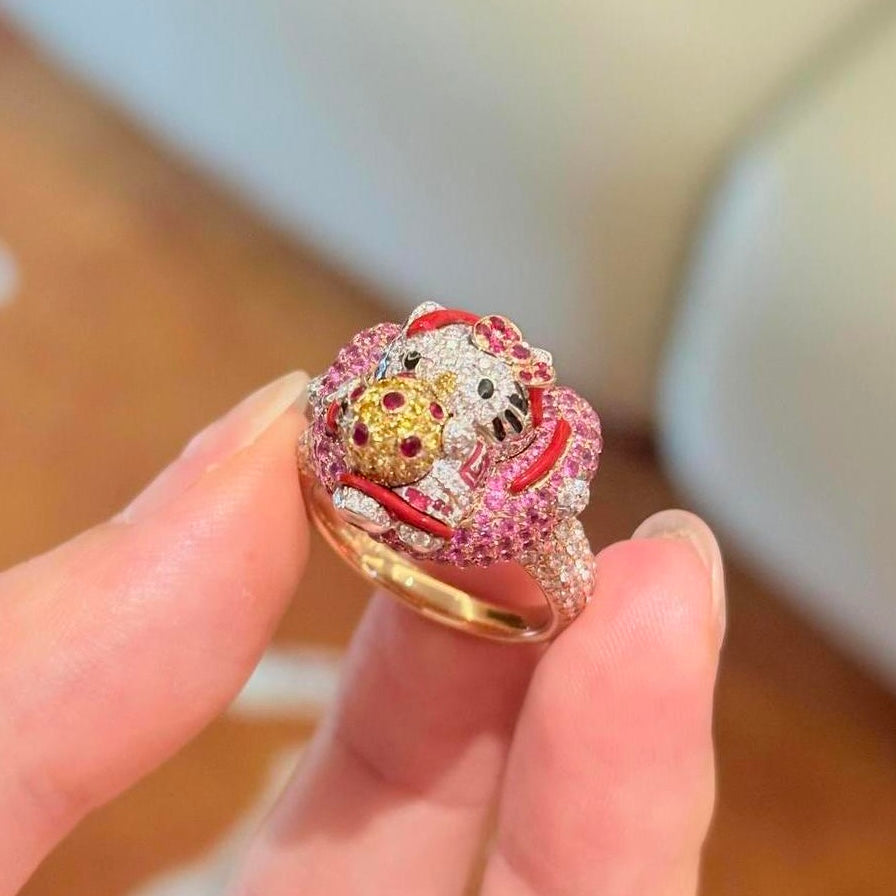 Vintage Hellokitty ring gold tone open size
