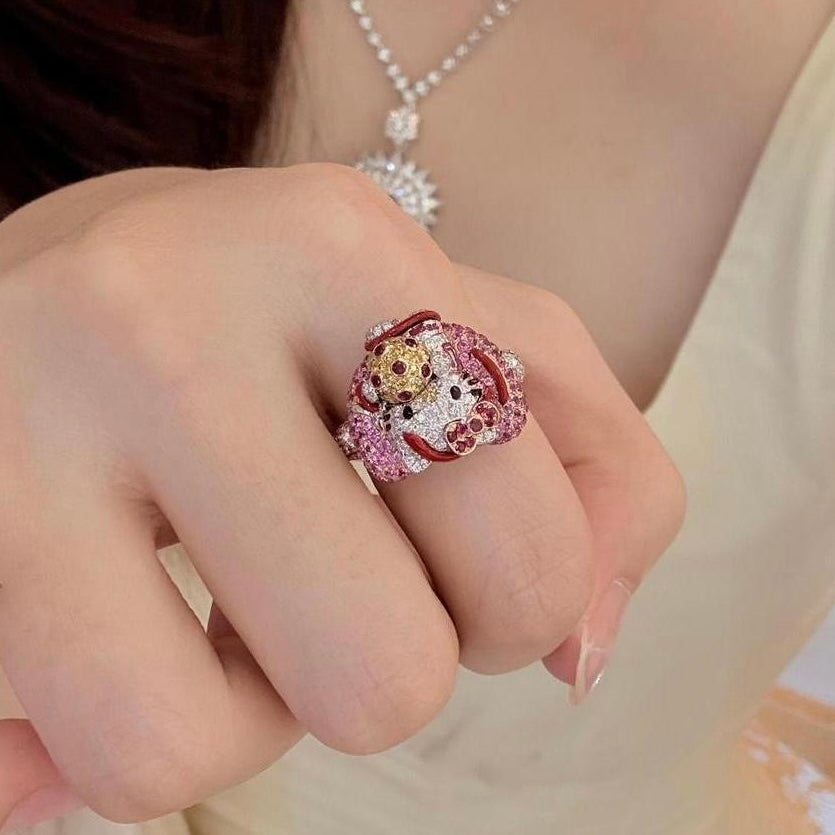 Vintage Hellokitty ring gold tone open size