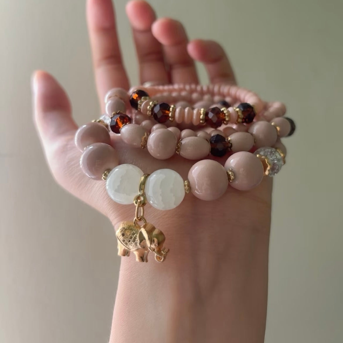 Vintage | Pink elephant 🐘 bracelet set