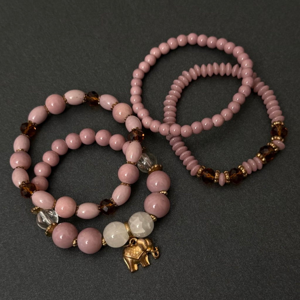 Vintage | Pink elephant 🐘 bracelet set
