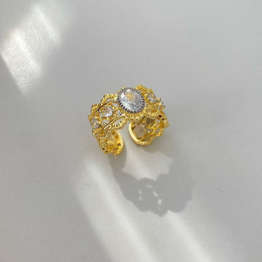 Vintage lace diamond bangle and ring set